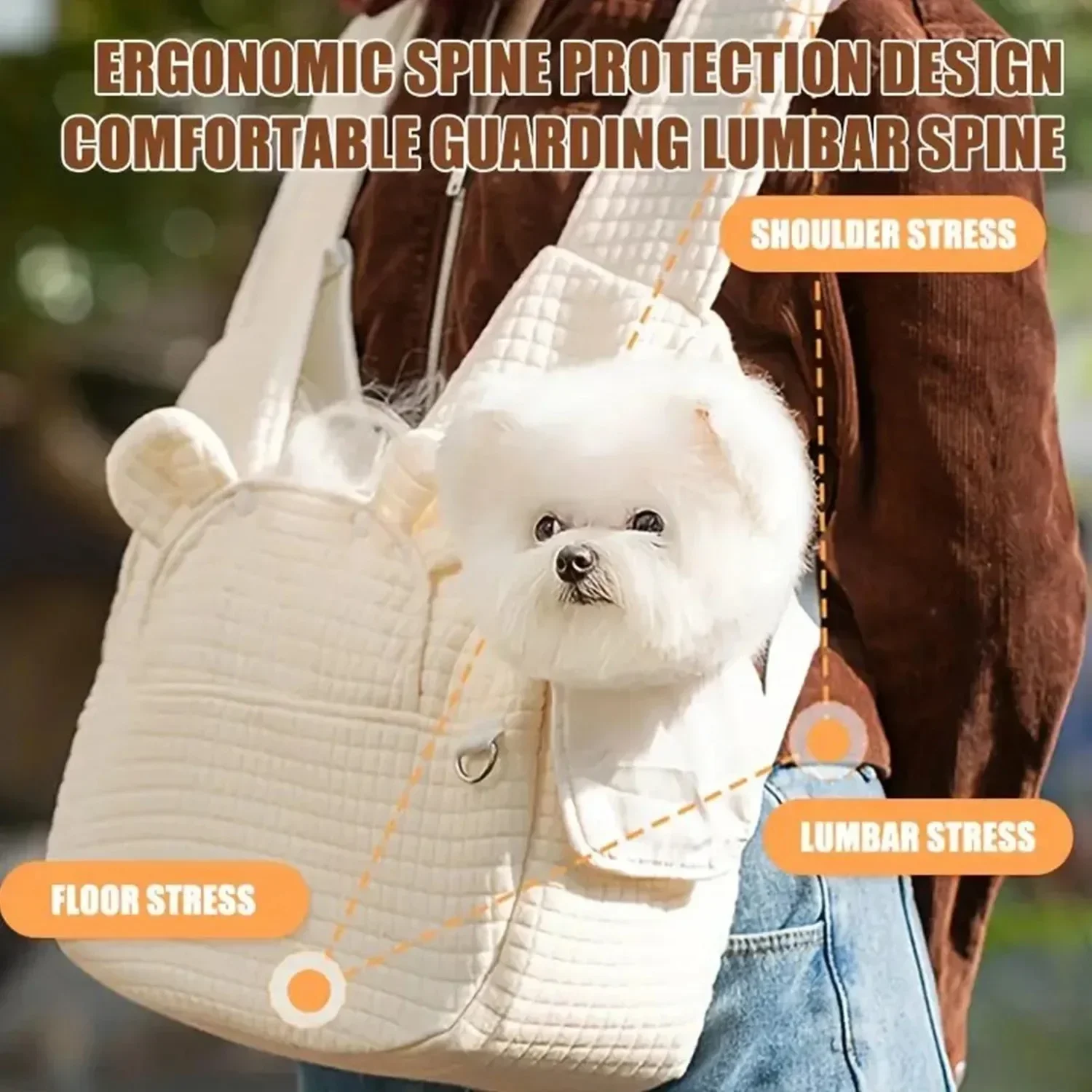 Large Capacity Adjustable Portable Pet Carrier Backpack Comfortable Cotton Pet Outdoor Travel Bag Simple Cross Chest Backpack