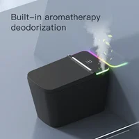 YYHC-Luxury high-end function floor black glazing square smart toilet automatic intelligent smart toilet with UV nozzle Voice co 1