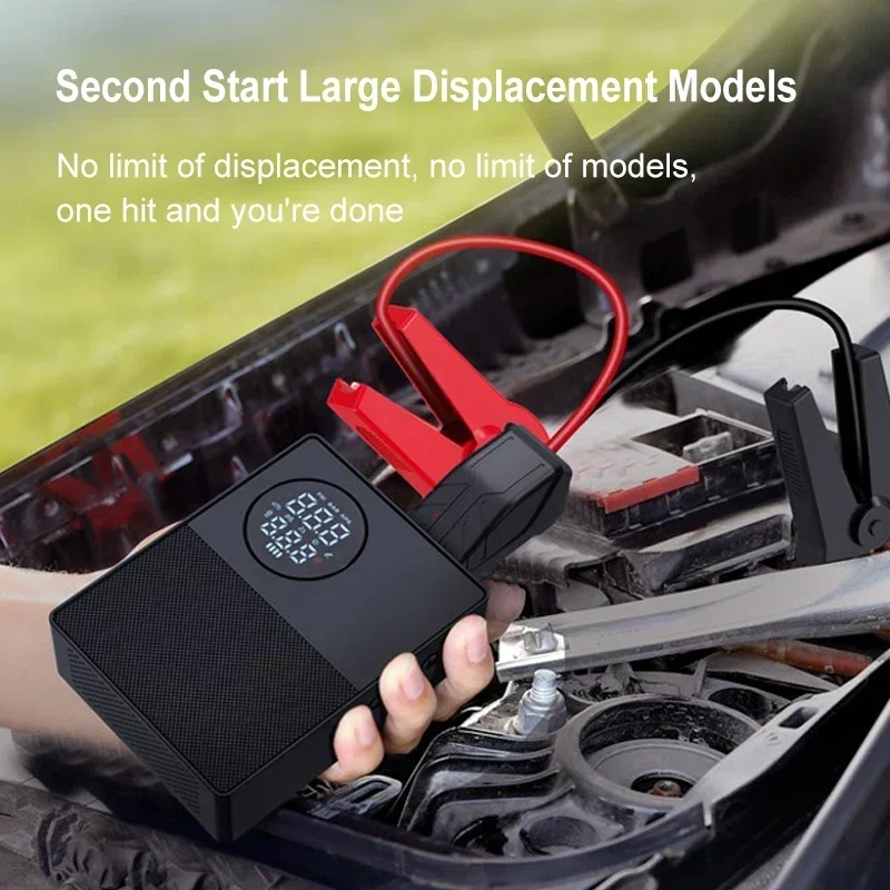 EAFC 4 In 1 Car Jump Starter Air Compressor LCD Screen Portable Booster Charger 1200A Car Emergency Battery Starting Devi