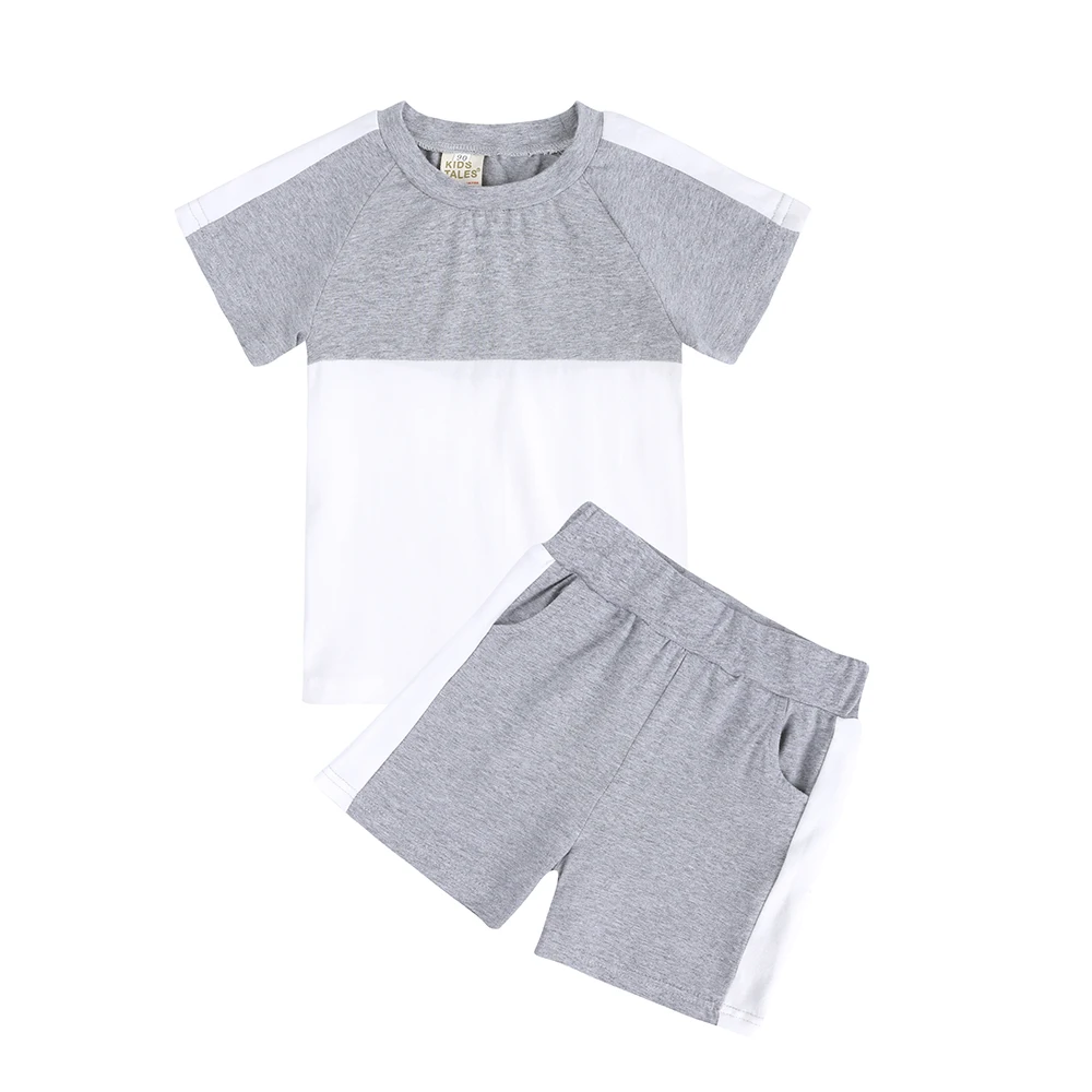 Little Kids Boys Girls Summer Cotton Clothes Set Toddler Classic Short Sleeve T-Shirt +Shorts 2pcs Playwear Outfits 0-14Years Clothing Sets classic
