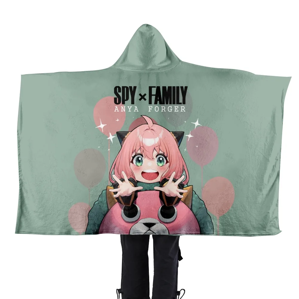 

Anya Spy X Family Anime Blanket Wearable Cloak Cape Hooded Anua Chibi Plush Flannel Anime Blanket Winter Blanket