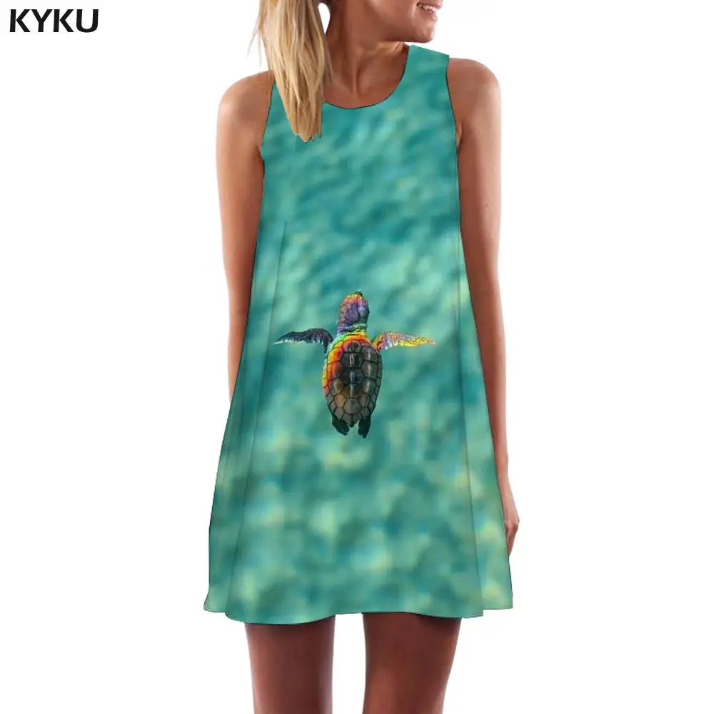 

Женское платье с животными KYKU, летнее платье большого размера, 2019