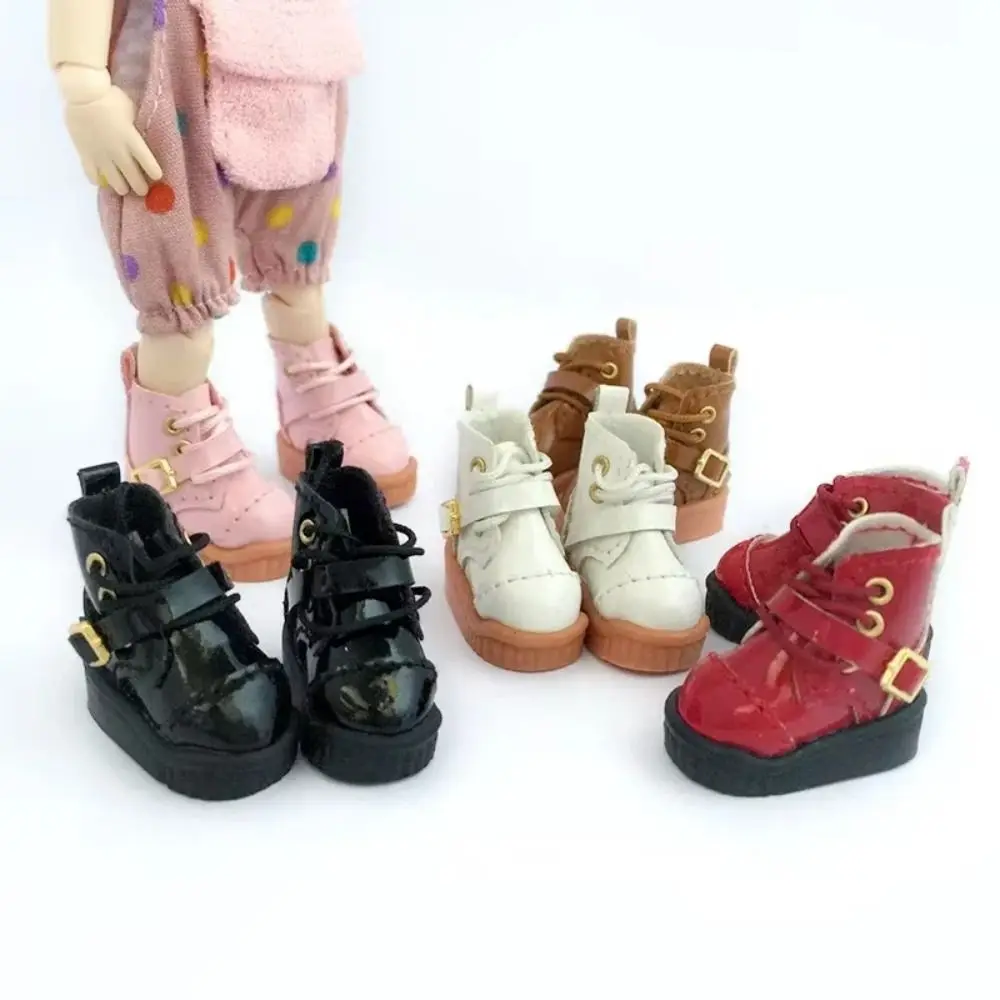 Doll Accessories High-top OB11 Doll Shoes Mini PU Leather 1/12 Bjd Doll Leather Shoes Casual GSC 1/12 Bjd Doll Boots Molly