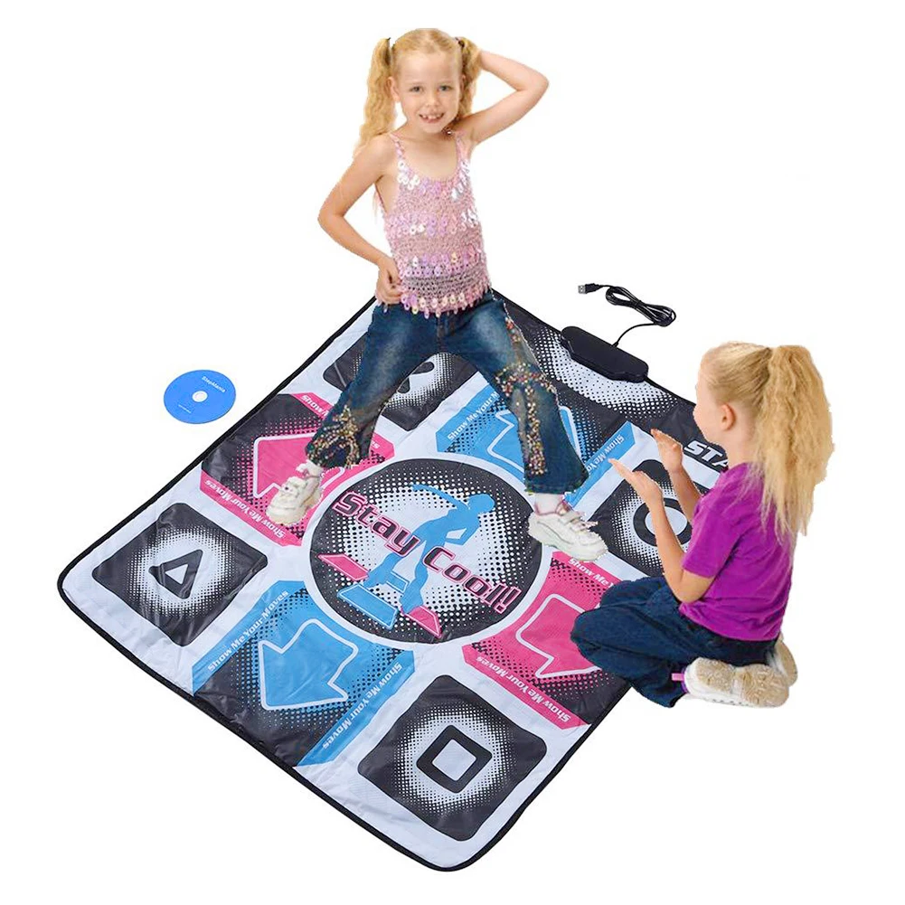 Dance mats USB Wired Non-Slip Dance Mats Dancing Game Step Pad HD Foot Print Dancer Blanket for PC Laptop Video Games