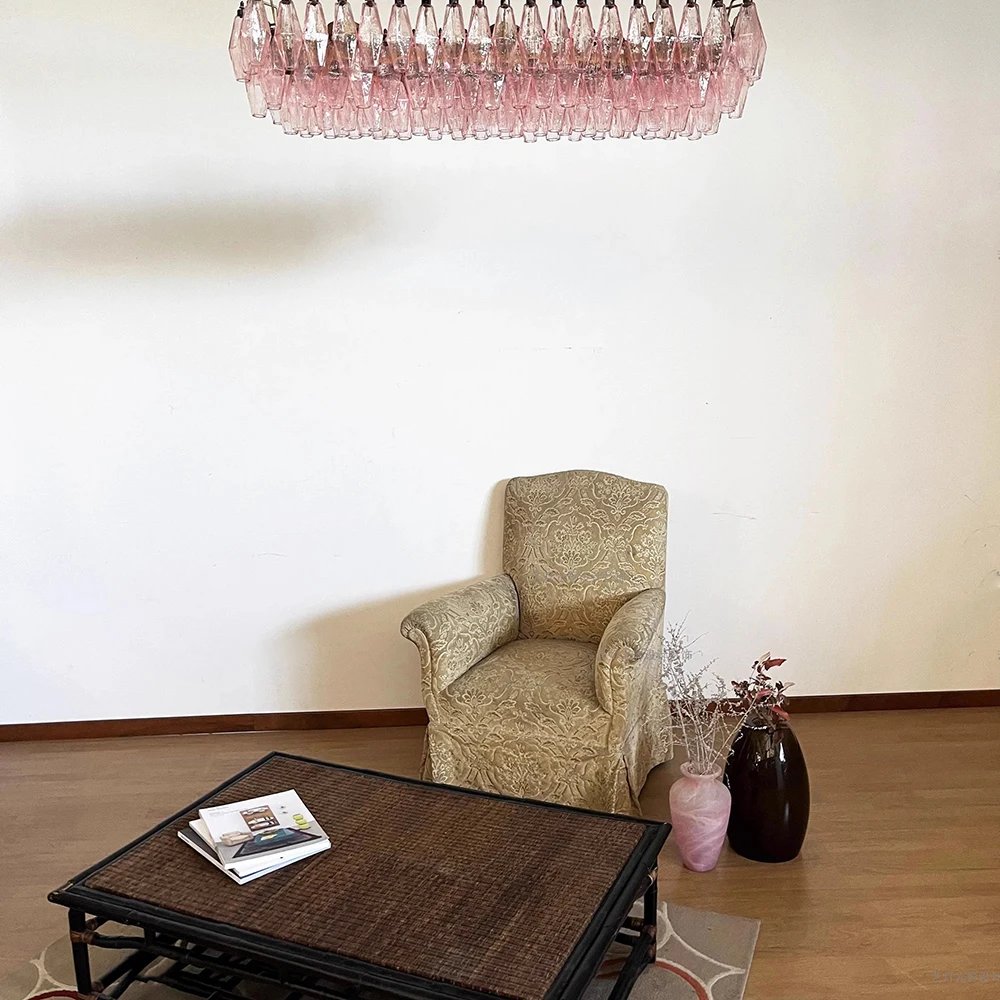 Description Picture 3 of itemNordic Vintage Diamond Shape Glass Ceiling Pendant Lights Long for Dining Room Table Hanglamp