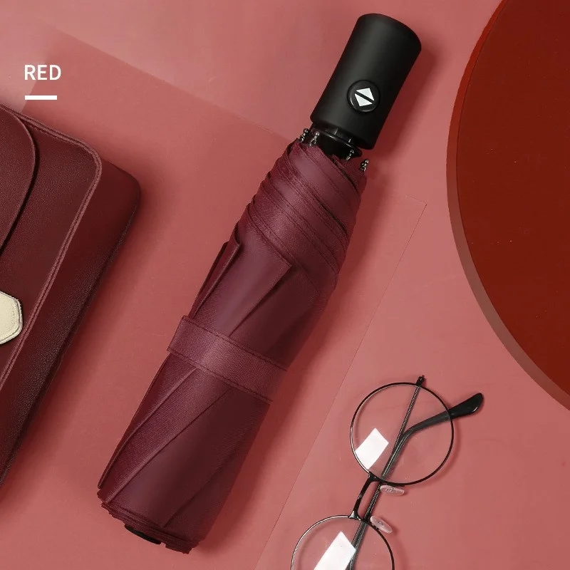 Automatic Umbrella Eight Bone Vinyl Sunshine And Rain Dual-purpose Sunshade UV Rays Automatic Folding