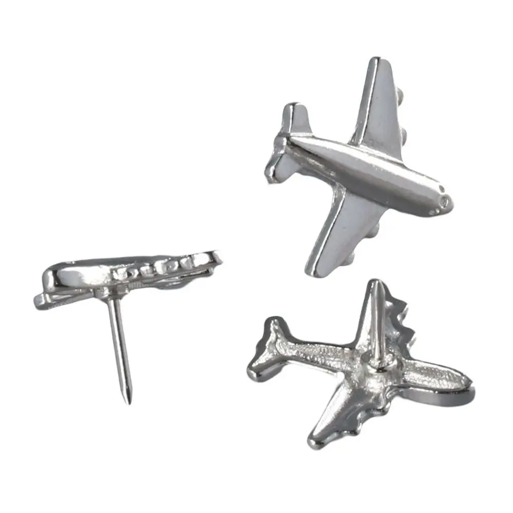 Decor Silver Color Airplane Pushpins Push Pins Thumb Tacks Bulletin Boards