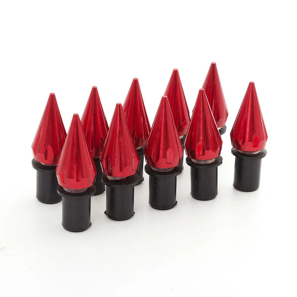 10pcs Universal Red Motorcycle Spike Bolts Windscreen Fairings License Plate M5 5mm Windshield Screws Nut Fastener Kit