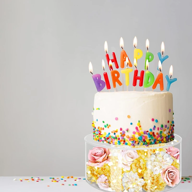 2Pcs Acrylic Cake Stand Fillable Risers with LED Lights, Clear Stackable Cake Display T... - UGI Packaging