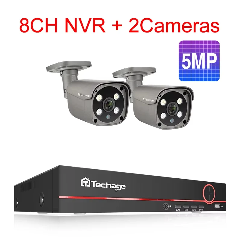 8CH 2Pcs 5MP Camera