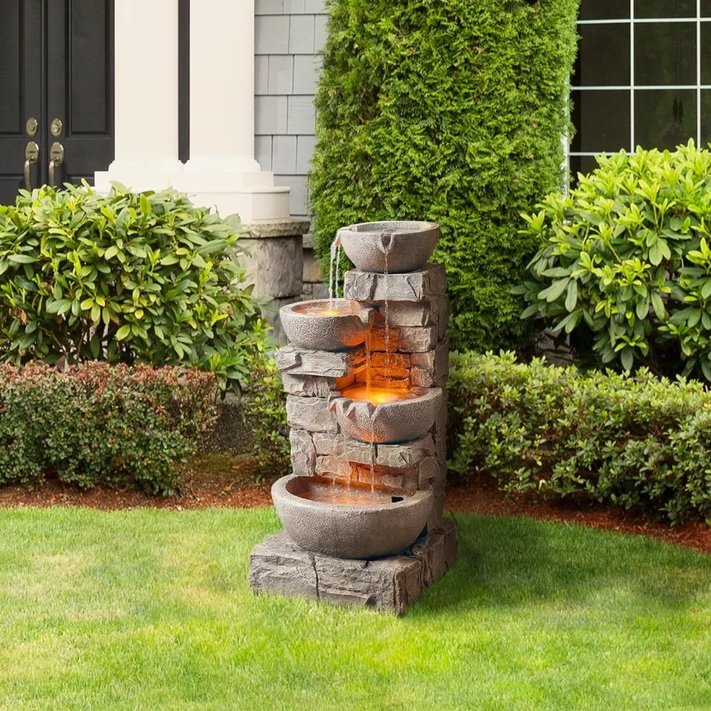 

LED outdoor fountain, used for gardens, landscaping, terraces, and lawns, creating a peaceful oasis in outdoor living spaces