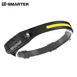 Enhanced Rechargeable LED Sensor Headlamp with Built-in Battery and Multiple Lighting Modes (W689-1(1-White))