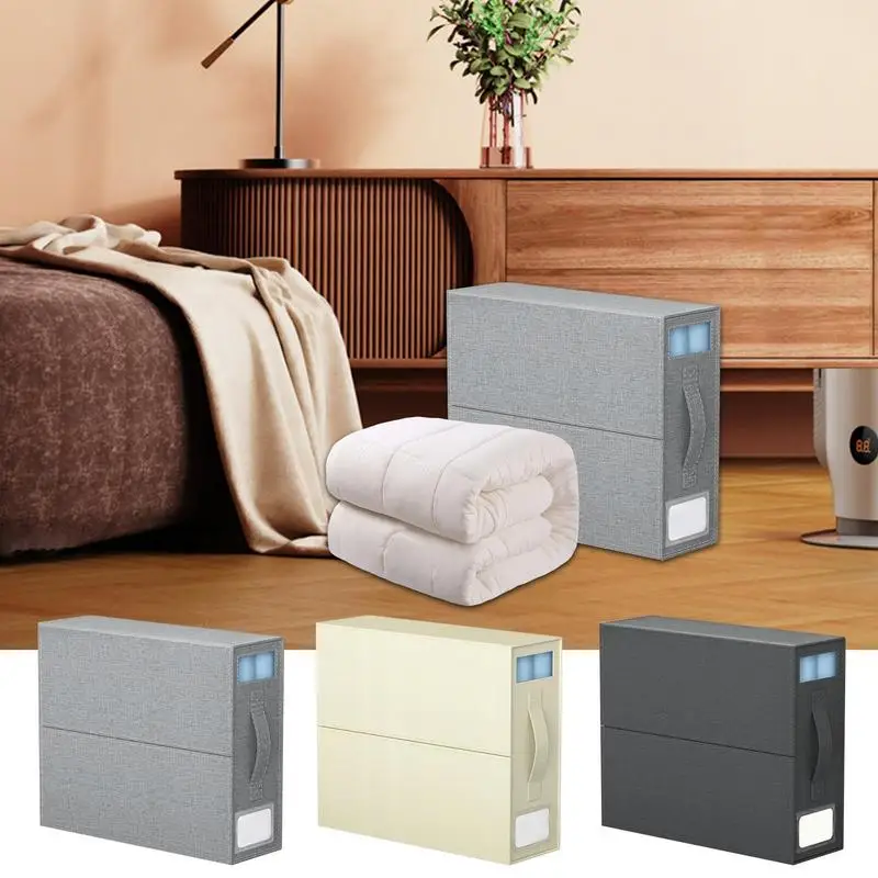 

Sheet Organizer for Closet Foldable Storage Box Stackable Sundries Organizer Home Storage Large Capacity Cover Zipper Closure