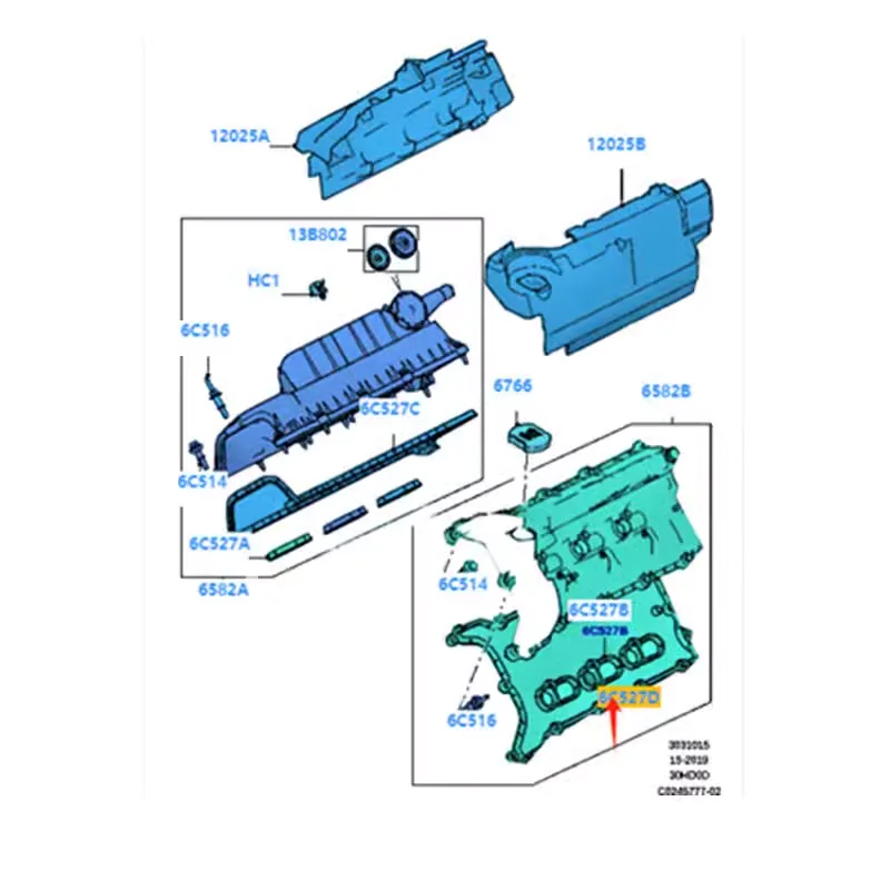 For Range Rover Discovery 4/5 3.0T Petrol Engine Valve Cover Gasket LR089050 LR041868 LR041869 AJ813023
