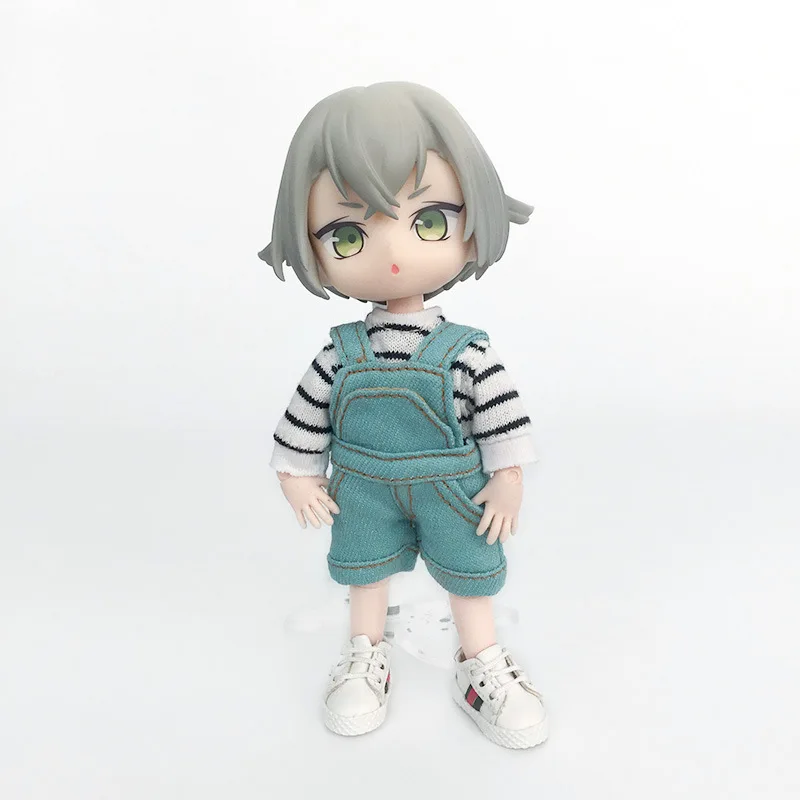 New Ob11 Doll Casual Hoodie Long Sleeve Dolls T-Shirt P9 Doll Stitching Color Clothes Coat For 1/12 Bjd Doll Clothes Gsc Molly 5
