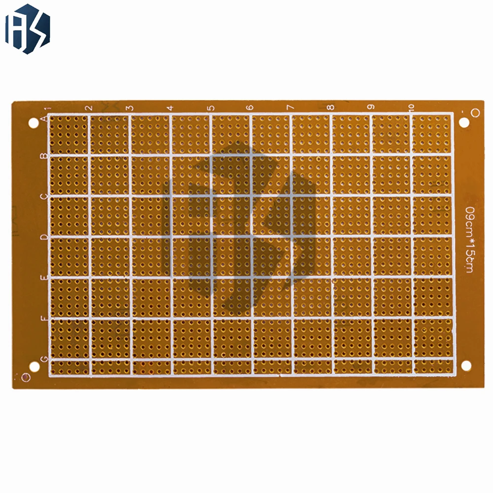 9×15cm FR-1 베이클라이트 단면 구리 클래드 PCB, DIY 전자제품용 노란색 프로토타입 보드(1개)