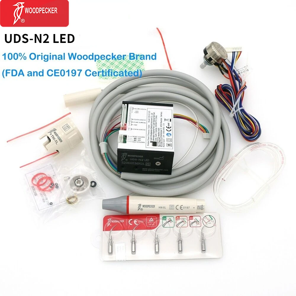 

Woodpecker стоматологический ультразвуковой пьезо встроенный скалер UDS-N2 светодиодный 100% оригинальный Ультразвуковой скалер наконечники динамометрического ключа