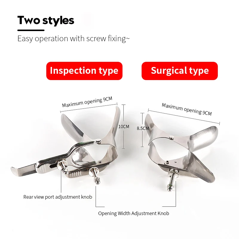 Metal Vaginal Dilators, Duck Billed Stainless Steel Gynecological Instruments, Vaginal Anal Dilators, Adult Enema Products