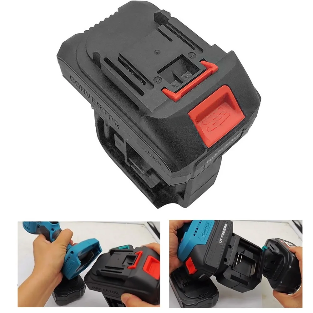 1pc 2-In-1 Battery Converter For Maki-Ta Impact-Drill Wrench Screwdrivers Worklight 135*100mm Power Tool Accessories Replacement 2 in 1 battery converter suitable for maki ta impact drill impact wrench screwdrivers worklight power tool accessories