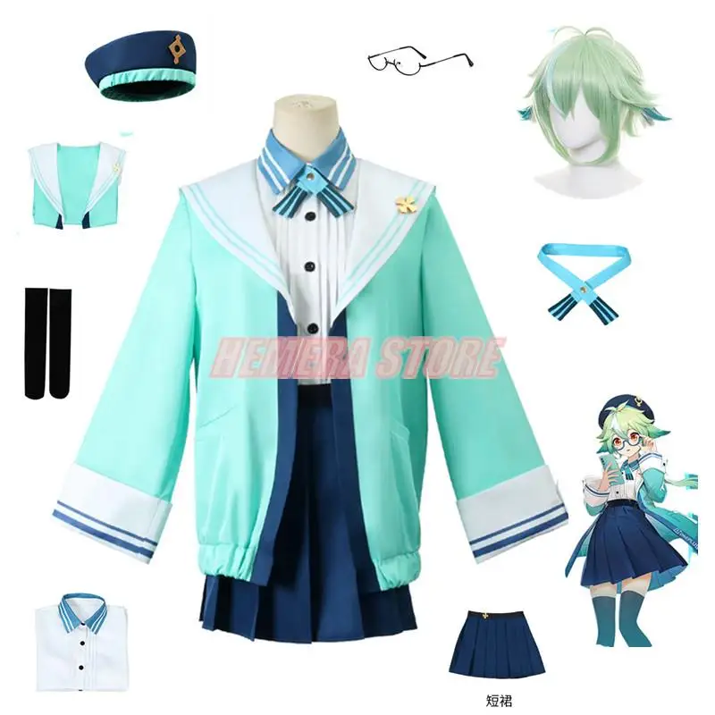 

Sucrose Cosplay Costume Wig Genshin Impact Sucrose Women Cute Jk Uniforms Game Suit Uniform Role Cosplay For Women Gift Fashion