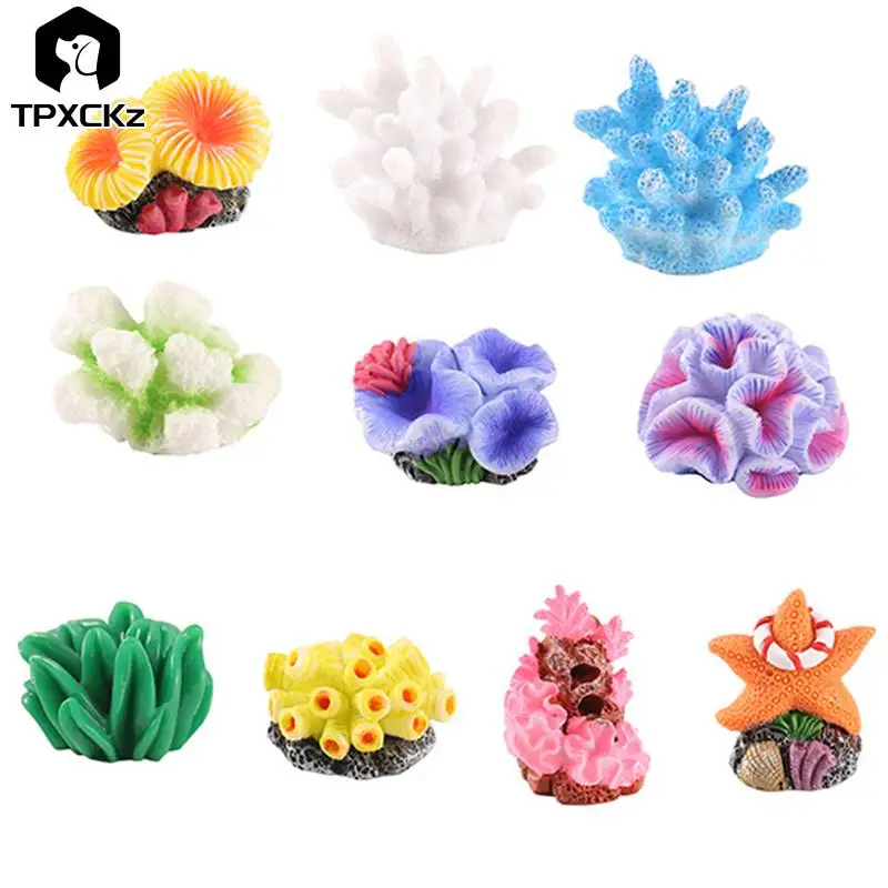 1pcs Mini Resin Simulated Coral Seaweed Aquarium Decoration Craft Miniature Figure Ornament For Fairy Garden Micro Landscape