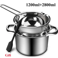 Deluxe Dual-Capacity Stainless Steel Melting Pot Kit for Wax, Chocolate, and Soap Crafting (1.2L and 2.8L)
