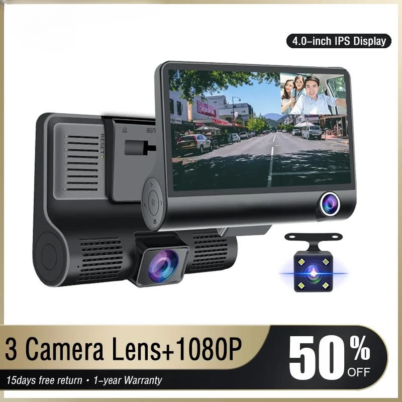 

Car DVR 3 Cameras 4.0 Inches Dash Cam Car Video Recorder Auto Registrator Dvrs Dash Cam with 3 Ways Cameras