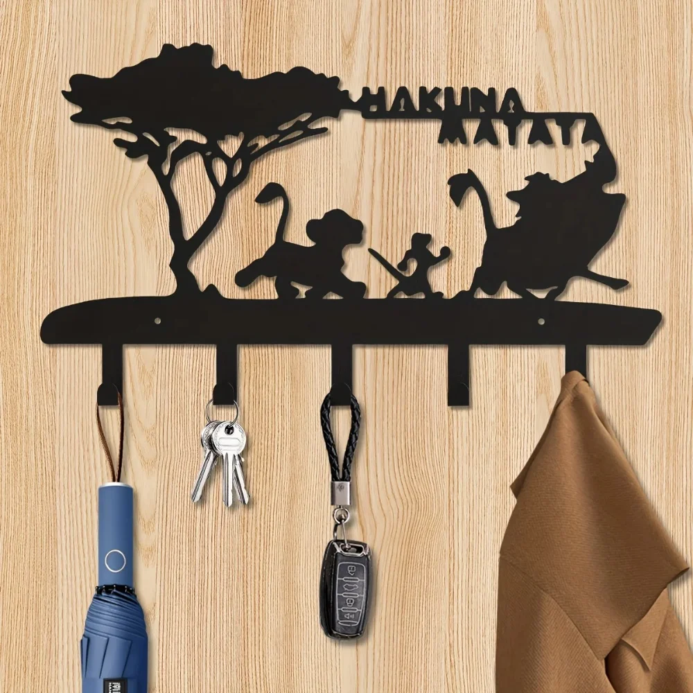 Metal Wall Key Holder 5 Hooks Wall Mounted Key Hooks Decorative Organizer Rack Hanger Storage Rack CIFBUY