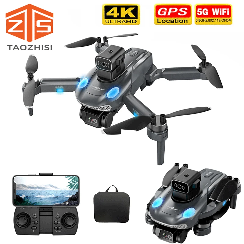 전문 4K HD 카메라 브러시리스 모터 쿼드콥터, 5G 와이파이, GPS 장애물 회피 짐벌 FPV 드론, KF613 RC 드론, 2024 신제품 