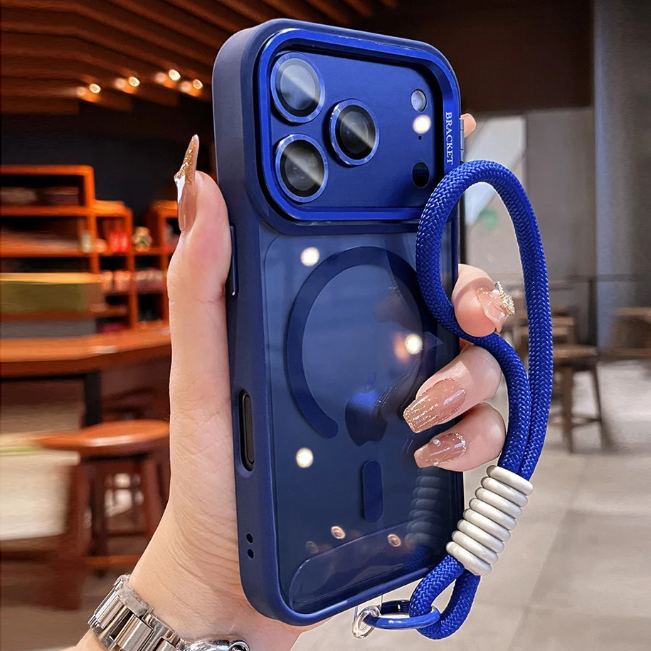 Enhanced Camera Bracket with Magnetic Grip, Shockproof Cover & Air Wrist Strap for Magsafe Case Integration
