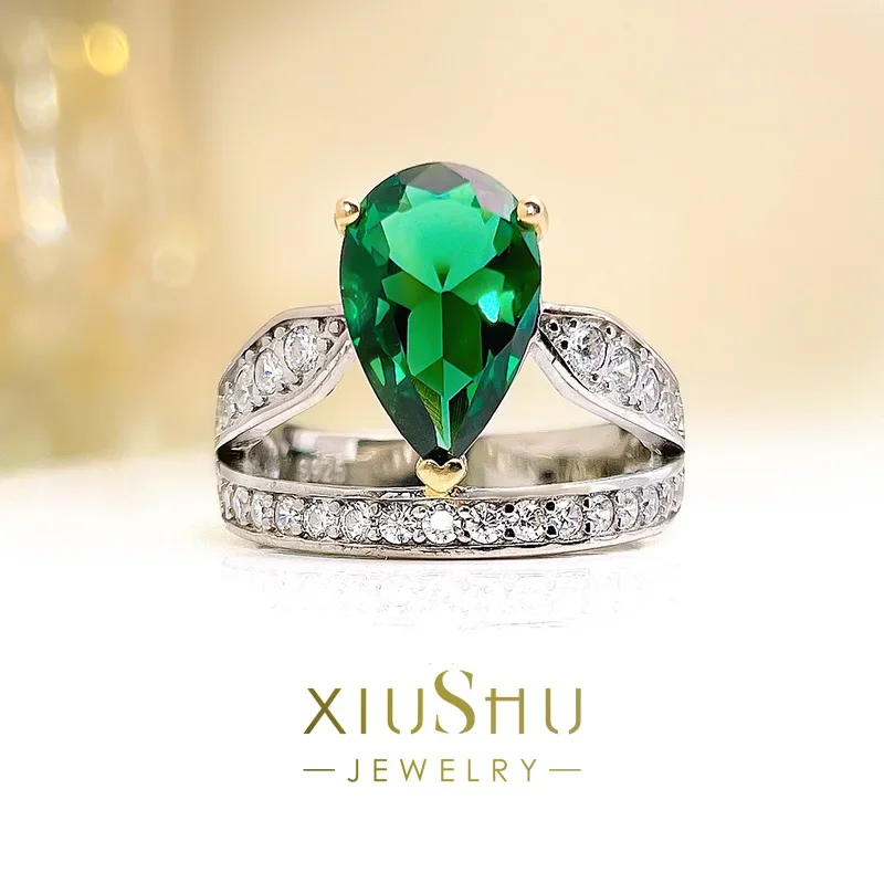 

Karachi европейский и американский грушевидный цвет кольцо с сокровищами искусственная Серебряная корона инкрустированная импортными ювелирными изделиями