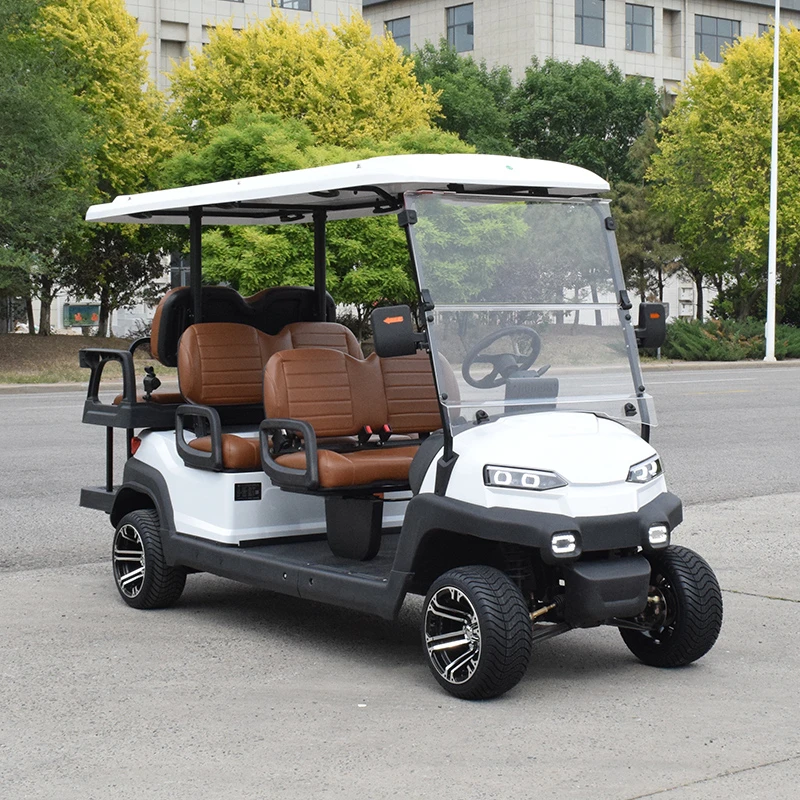 Carrello Da Golf A Due Ruote Motrici Carrello Da Golf A 4 Posti Gold Factory Personalizzato Fuoristrada Carrello Da Golf Motore Elettrico