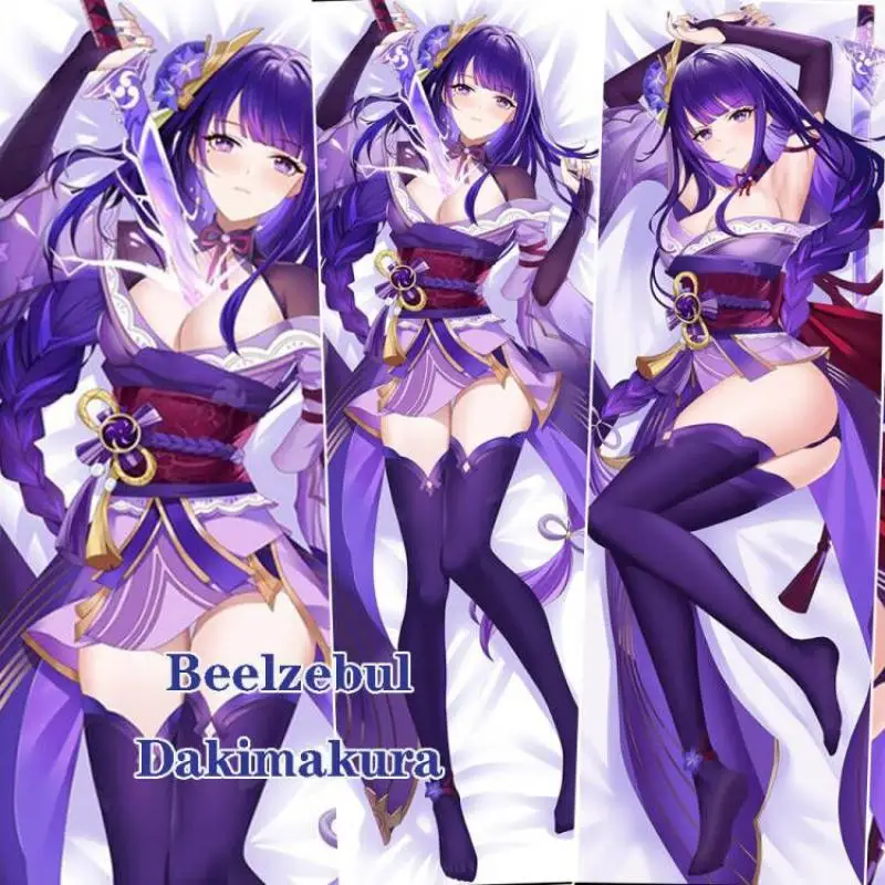 Genshin Impact Dakimakura Anime Inazuma Raiden Shogun Baal Pillowcase Bedding Pillow Customize