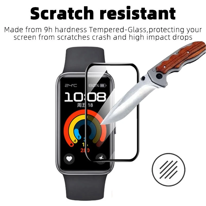 Watch Screen Protector 2PCS Soft Tempered Glass Film For Huawei Band 9 8 7 6 Smart Watchband
