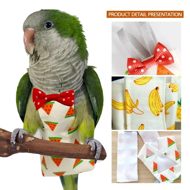 Parrot Pigeon Diaper Flight Suit Bird Nappy Parrot Clothes for Green Cheek Parakeet Cockatiel Conure Small Medium Birds 4