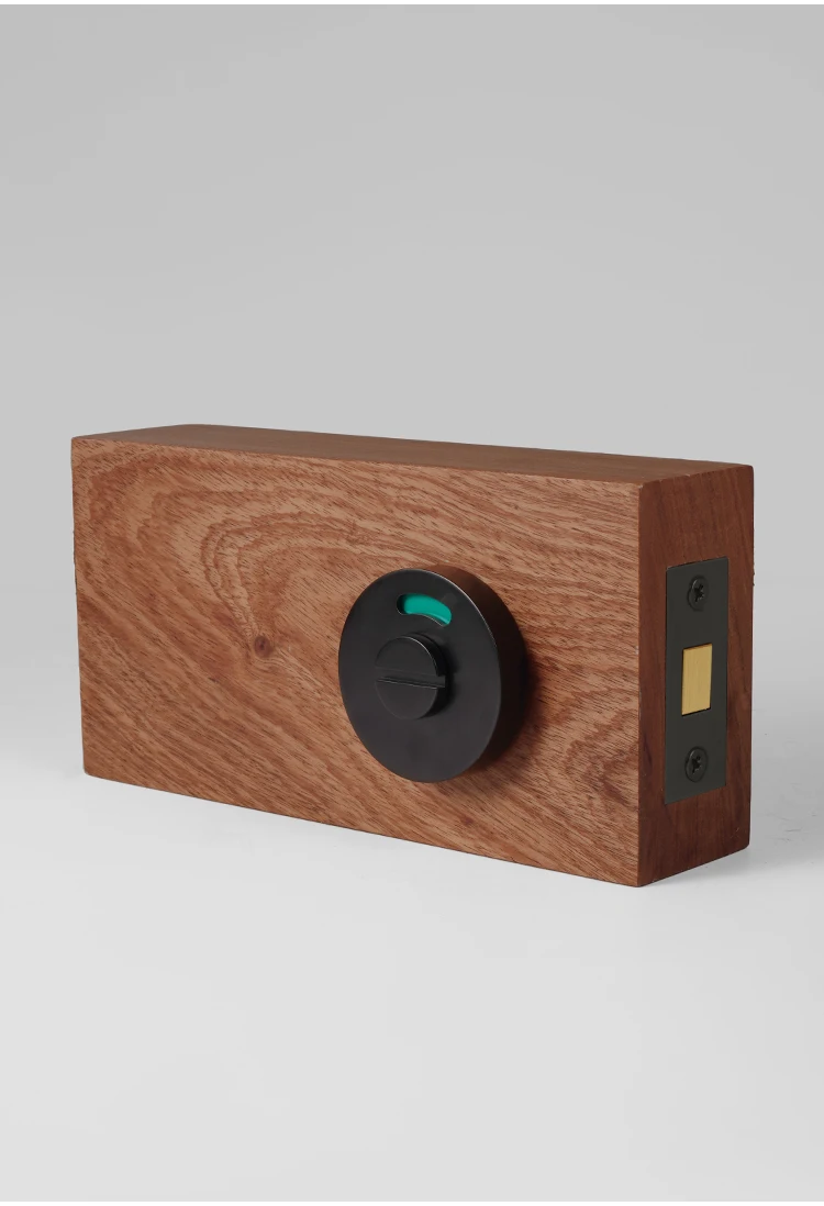 Dooroom Messing-Türschloss, schwarz gestreift, Daumenknopf, Design, Privatsphäre mit Identifikationsmarkierung, Badezimmertür-Hardware, Türschlösser – Detail 4