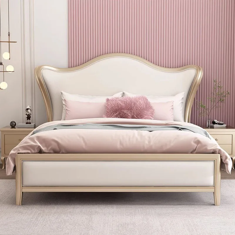 

Royal Luxury Double Bed Modern Whitr Drawers Bedroom Frame Double Bed Wood Sleeping Boys Letti Matrimoniali Home Furniture