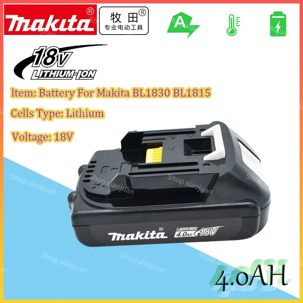 

Original Makita Rechargeable 18V 4.0Ah Li-Ion Battery BL1830 BL1815 BL1860 BL1840 194205-3 Replacement Power Tools Battery