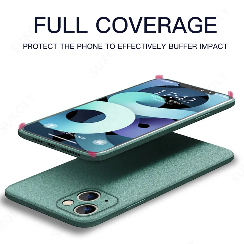 Ultra-Thin Sandstone Matte Back Soft TPU Scrub Cover For iPhone 11  12 13 Pro MAX SE 2020 6 S 7 8 10 X XR XS Max Plus Phone Case iphone 12 pro wallet case