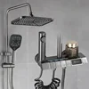 Piano Key 4 Ways Water Outlet Shower Full Set Bathroom Wall Mount Intelligent Temperature Digital Display Shower Faucet System 1