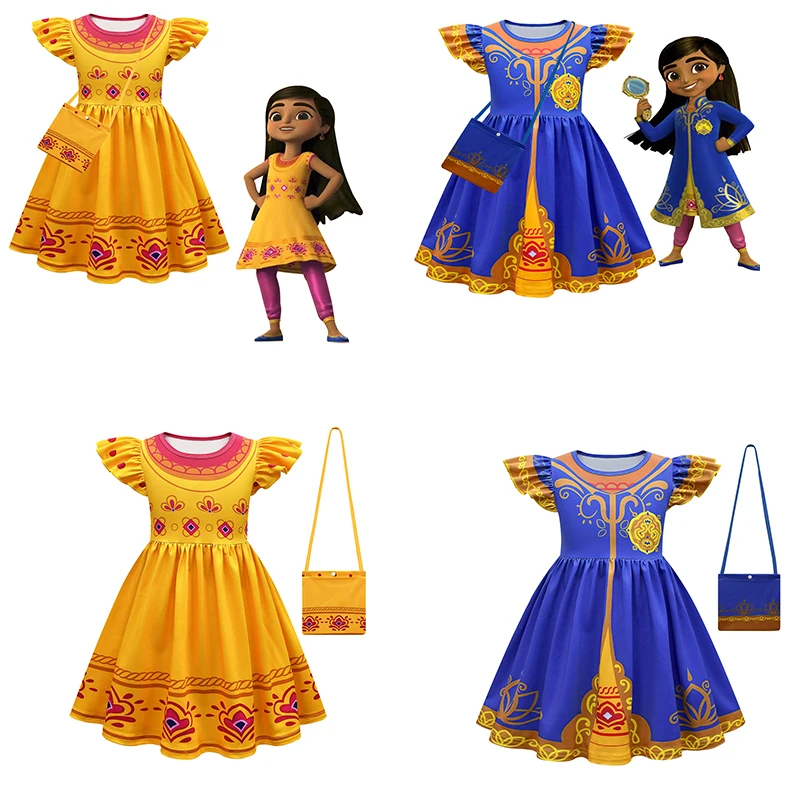 

Детское платье с коротким рукавом Mira, одежда для девочек 1, 2, 3, 4, 5, 6, 7, 8, 9 лет, праздничная одежда для детей на день рождения, 2022