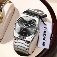 POEDAGAR montre-bracelet à Quartz pour hommes de luxe étanche lumineux Date semaine homme montre en acier inoxydable affaires montres de mode pour hommes 2