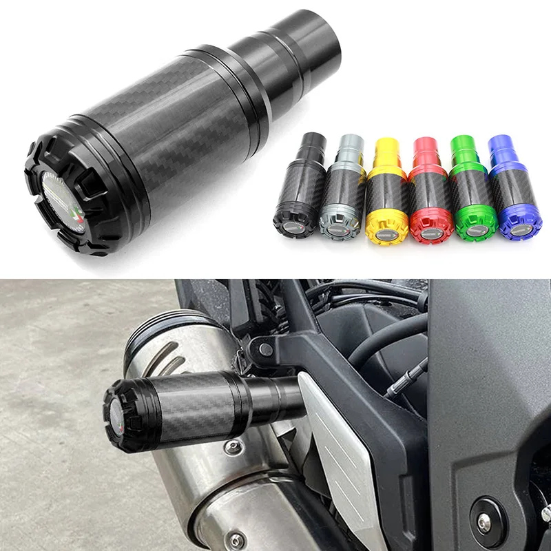 

For Kawasaki ZX10R 2021 2022 2023 Semspeed Motorcycle Rear Exhaust Pipe Falling Protection Crash Slider Carbon Fiber Appearance