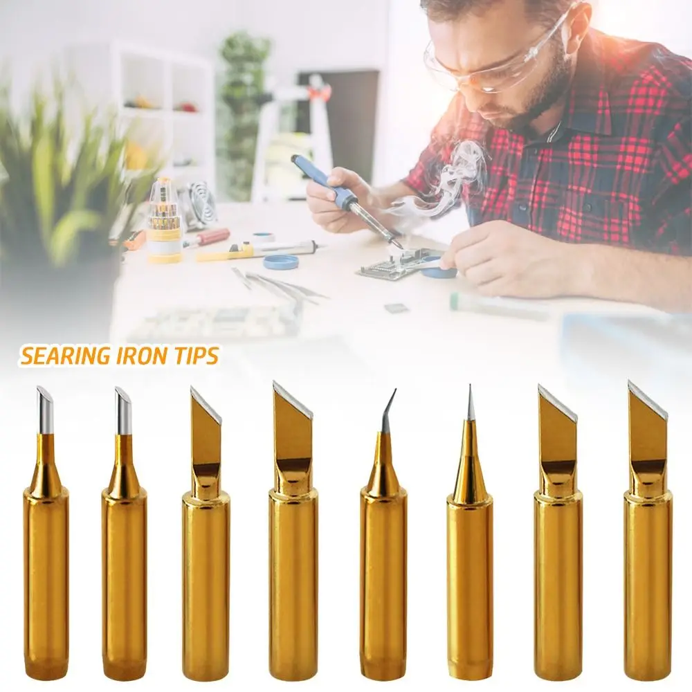 

Gold Color Welding Tips Lead-free Anti-oxidation Universal 936 900M-T-B 900M-T-I Soldering Station Soldering Iron Tip Sting Tool