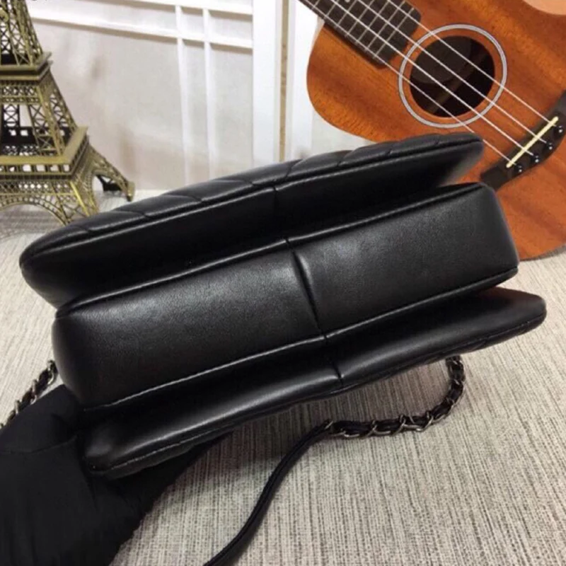 

Женская кожаная сумка с цепочкой, однотонная дизайнерская простая модная сумка с откидной крышкой, вместительная сумка через плечо, сумка-Кроссбоди Joker