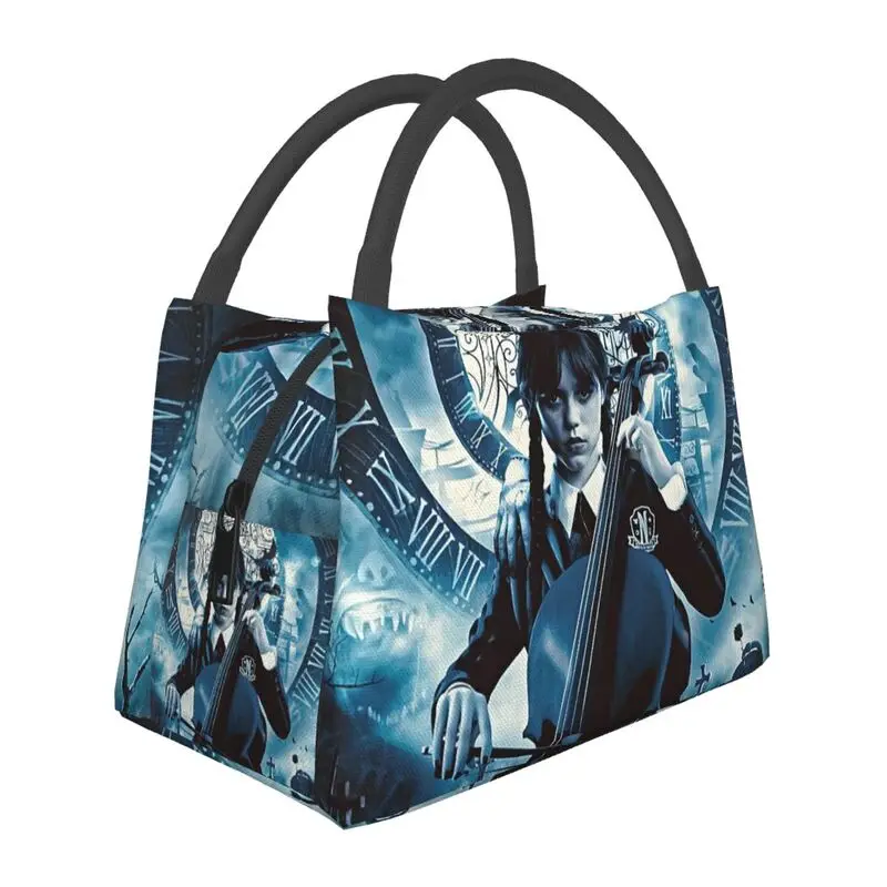 

Wednesday Addams Goth Funny Halloween Thermal Insulated Lunch Bags Women Resuable Lunch Tote Work Travel Storage Meal Food Box