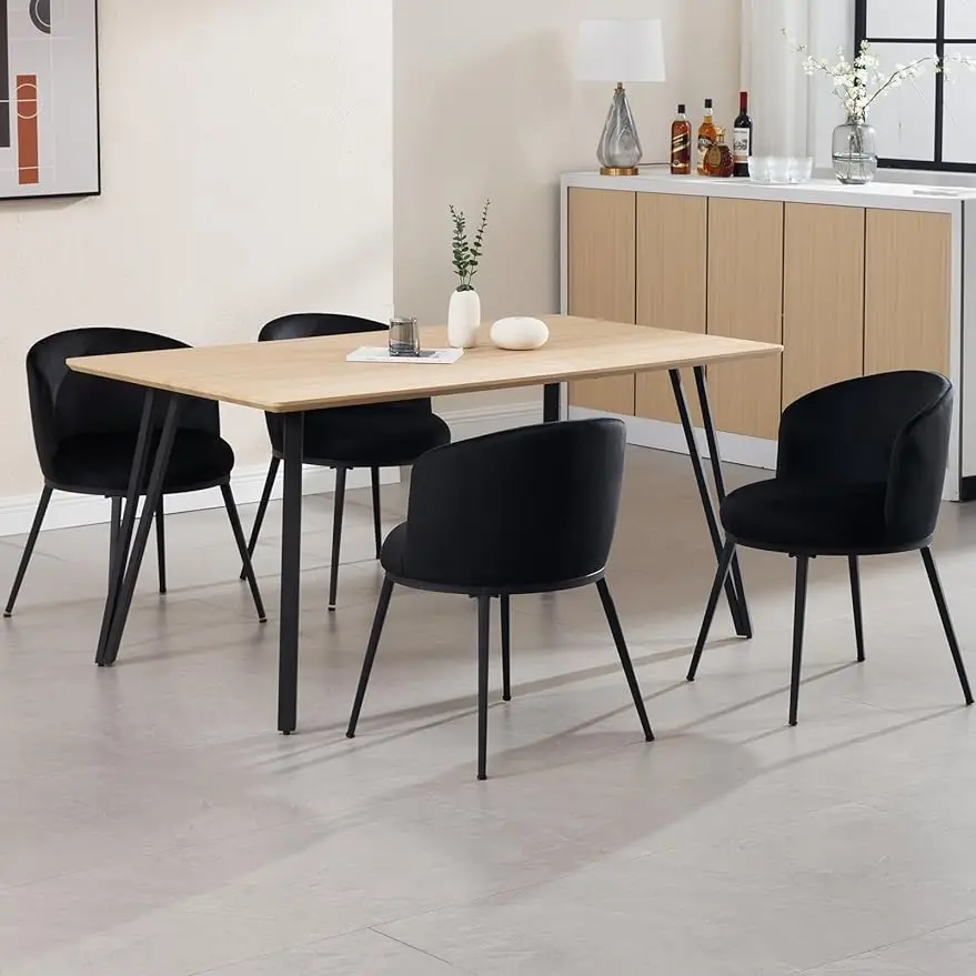 

Velvet Living Dining Chairs Set of 4 Modern Upholstered Kitchen & Dining Room Chairs Accent Side Seat Club Guest