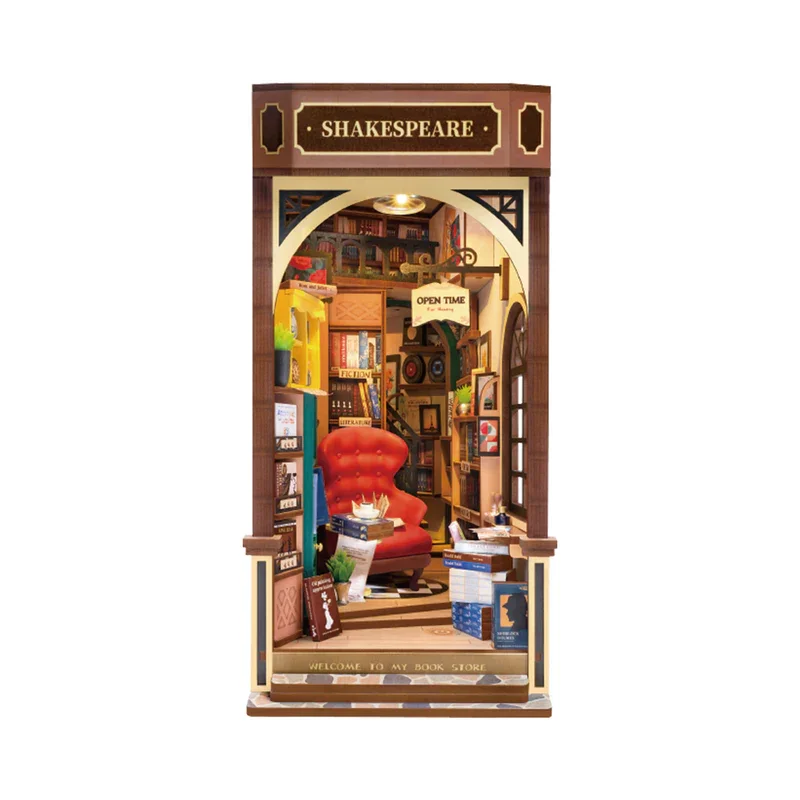 DIY Poppenhuis Booknook Boekenplank Insert 3D Houten Puzzel Boekensteun