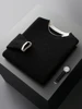 CHICUU Men Thick Cashmere Sweater Autumn Winter O-neck Pullover 100% Merino Wool Knitwear Basic Smart Casual Clothing Tops 5