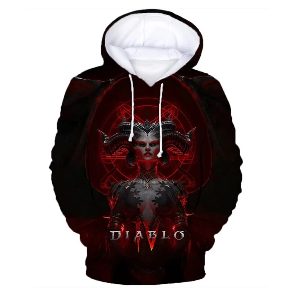 thumbnail image 1 of Nueva sudadera con capucha con estampado 3D de Diablo 4 Game Lilith, estilo informal unisex para hombres y mujeres, talla extragrande para niños, 1 of 4